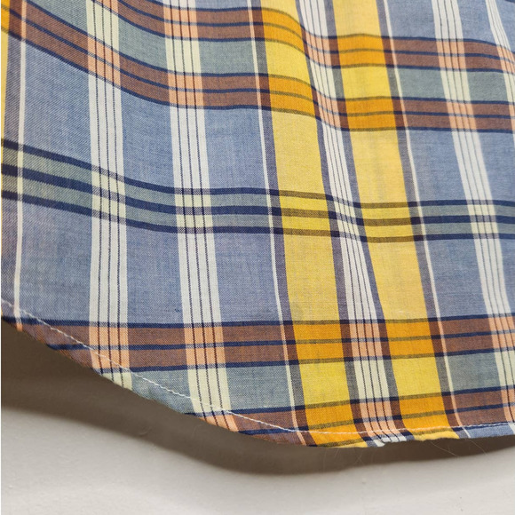 Vintage 70s Sears Sportswear Plaid Button Shirt Groovy Hippie Rockabilly VTG - Picture 9 of 11